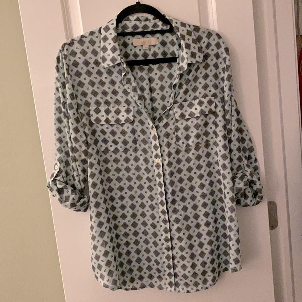 LOFT blue blouse
